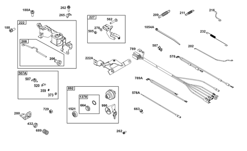 Controls Group Diagram and Parts List for 386447-0475-G1 200000 - 399999 Briggs and Stratton Engine